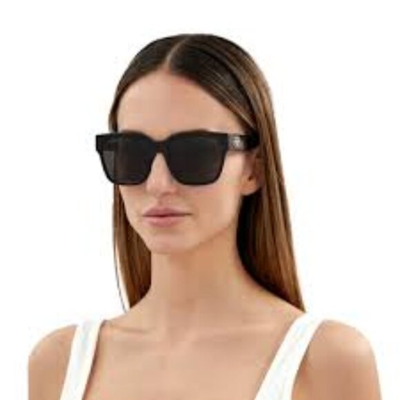 Balenciaga BB0056S 001 Square Sunglasses - Black/Grey - Picture 2 of 12